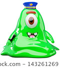 Glossy cartoon monster police character 3D vector element 143261269