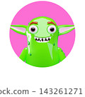 Glossy cartoon monster face 3D vector illustration element 143261271