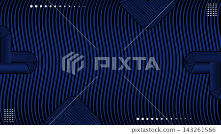 Abstract Dark Blue Wavy Stripe Geometric Background Abstract Dark Blue Wavy Stripe Geometric Background 143261566
