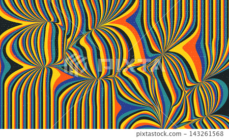 Abstract Psychedelic 1970s Groovy Grunge Wavy Stripe Background Abstract Psychedelic 1970s Groovy Grunge Wavy Stripe Background 143261568