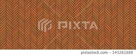 Wooden herringbone seamless pattern background. Vertical repeated rustic cladding chevron panel texture for interior decor, parquet floor. Wood zigzag room divider wall. Vector plank board tile Wooden herringbone seamless pattern background. Vertical repeated rustic cladding chevron panel texture for interior decor, parquet floor. Wood zigzag room divider wall. Vector plank board tile 143261889
