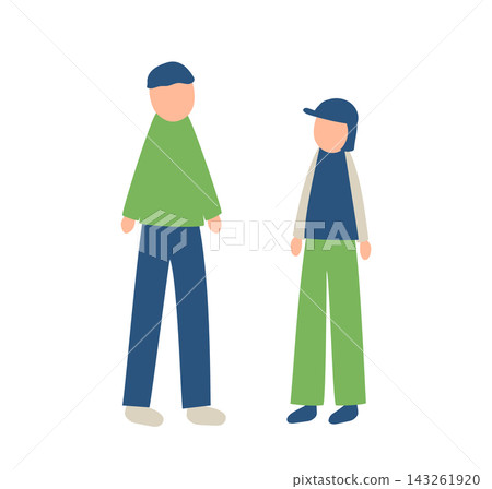 穿著長袖的男女插圖 穿著長袖的男女插圖 143261920