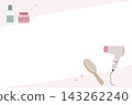 Hair care products, hair dryers, and brushes: Beauty illustration background frame material 143262240