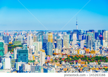 從澀谷眺望東京晴空塔。 從澀谷眺望東京晴空塔。 143263166