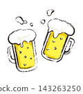 Illustration toasting with beer 143263250