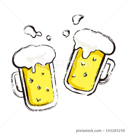 Illustration toasting with beer Illustration toasting with beer 143263250