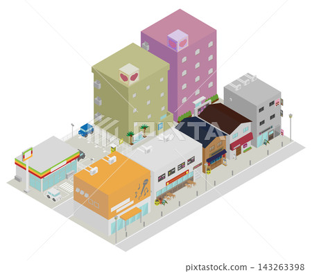Streetscape elements inspired by an isometric entertainment district. Streetscape elements inspired by an isometric entertainment district. 143263398