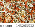 Dried carrot onion leek celery parsley vegetable seasoning blend 143263532