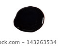 Oil spill dark puddle surface reflection viscous liquid closeup 143263534