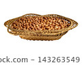 Raw Peanuts in Woven Basket, Legume Crop, Protein Rich Food 143263549