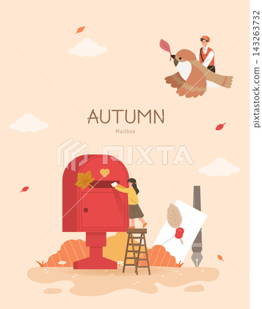 Warm and cozy autumn-themed illustration Warm and cozy autumn-themed illustration 143263732