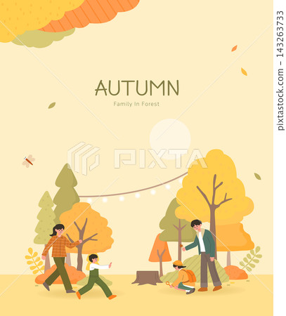 Warm and cozy autumn-themed illustration Warm and cozy autumn-themed illustration 143263733