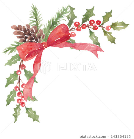 Watercolor Christmas frame material Watercolor Christmas frame material 143264155