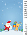 Santa and reindeer Christmas card 143264161