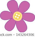 Hand drawn cartoon pink flower illustration 143264306