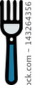 Simple Line Art Illustration of a Plate, Spoon, and Fork. Plate, spoon and fork line icon vector 143264356