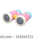 3D illustration of stylized binoculars with transparent background 143264721