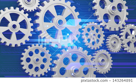 Cog wheels on technology background 143264891