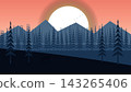 Prowling Timber Wolf in Jagged Rocky Alpine Peaks (Peach Sunset & Midnight Navy) 143265406