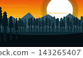 Howling Wolf on Mountain Cliff in Jagged Rocky Alpine Peaks (Golden Hour Amber & Teal) 143265407
