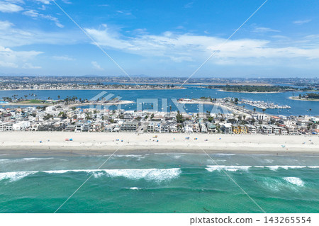 Aerial view of Mission Bay and Beaches in San Diego, California. USA. Aerial view of Mission Bay and Beaches in San Diego, California. USA. 143265554