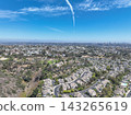 Aerial view of San Diego, Linda Vista neighborhood with houses and street 143265619