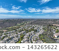 Aerial view of San Diego, Linda Vista neighborhood with houses and street 143265622