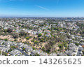 Aerial view of San Diego, Linda Vista neighborhood with houses and street 143265625
