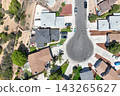 Aerial view of San Diego, Linda Vista neighborhood with houses and street 143265627