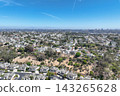 Aerial view of San Diego, Linda Vista neighborhood with houses and street 143265628