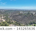 Aerial view of San Diego, Linda Vista neighborhood with houses and street 143265636