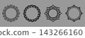Set of decorative frames Elegant vector element for design in Eastern style, place for text. Floral black and gray frames. Lace illustration for invitations and greeting cards 143266160
