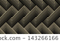 Abstract geometric pattern with stripes, lines. Seamless vector background. Golden and black ornament. Simple lattice graphic design 143266166