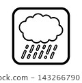 Simple weather icon with borders showing clouds and rain. 143266790