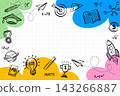 Education doodle frame on grid paper with blank space, featuring graduation cap rocket and lightbulb sketch for back to school presentation, science lesson layout, and academic announcement. Education doodle frame on grid paper with blank space, featuring graduation cap rocket and lightbulb sketch for back to school presentation, science lesson layout, and academic announcement. 143266887