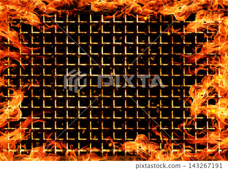 Burning metal mesh and flame energy texture 143267191