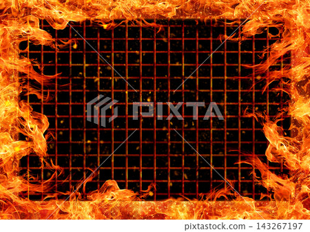 Burning metal mesh and flame energy texture Burning metal mesh and flame energy texture 143267197