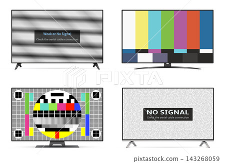 No signal tv test pattern and grain noise screens No signal tv test pattern and grain noise screens 143268059