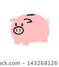 Hand-drawn illustration of a piggy bank 143268126