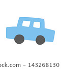 Cute hand-drawn illustration of a blue car 143268130