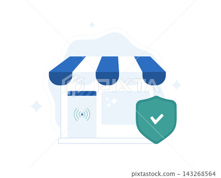 Retail loss prevention for reducing theft, fraud and inventory shrinkage in physical stores. Store security, surveillance and risk management for safer retail operations, vector illustration 143268564