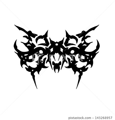 Sigil symbol black, neotribal abstract occult sign, symmetric sharp spikes pattern. Neo sigilism magic emblem concept, dark ritual mark. Sigil symbol black tattoo art Sigil symbol black, neotribal abstract occult sign, symmetric sharp spikes pattern. Neo sigilism magic emblem concept, dark ritual mark. Sigil symbol black tattoo art 143268957