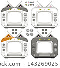 Retro cat-shaped TV frame and decorative material set 143269025