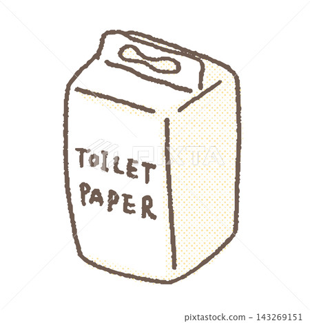 Color illustration of a packaged toilet paper roll (daily necessities/household goods) Color illustration of a packaged toilet paper roll (daily necessities/household goods) 143269151