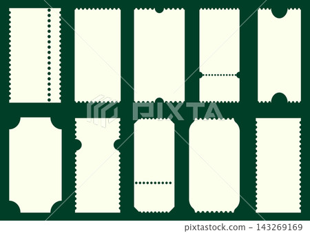 Vintage retro flat tickets concert, festival event, movie theater, coupons. Ticket patterns layout. Admit one ticket. Empty template. Icon sample. Blank backgrounds mockups. Vintage retro flat tickets concert, festival event, movie theater, coupons. Ticket patterns layout. Admit one ticket. Empty template. Icon sample. Blank backgrounds mockups. 143269169