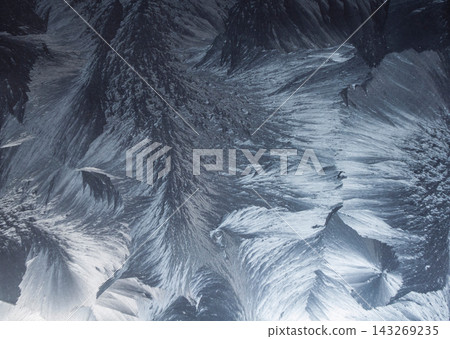 ice texture on a frozen window, abstract ice texture on a frozen window, abstract 143269235