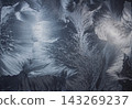 texture of the ice frost on the window 143269237