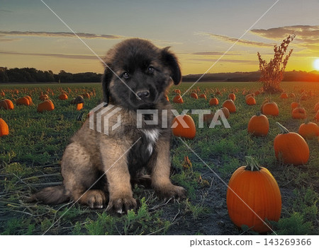puppy Leonberger in nature puppy Leonberger in nature 143269366