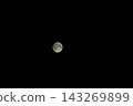 Full Moon Shining Bright in the Deep Night Sky Featuring Detailed Lunar Surface and Dark Backdrop 143269899