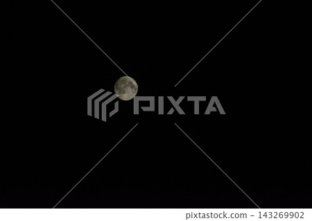 Full Moon Shining Brightly in the Deep Dark Night Sky for Astronomy and Celestial Backgrounds 143269902